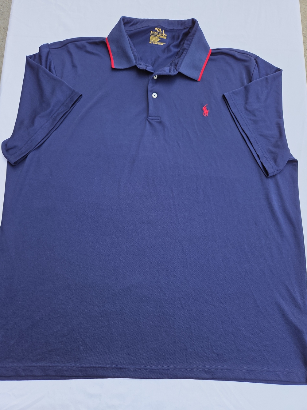 Polo Ralph Lauren Performance Polo Shirt Navy Red XXL Preppy Athleisure Golf